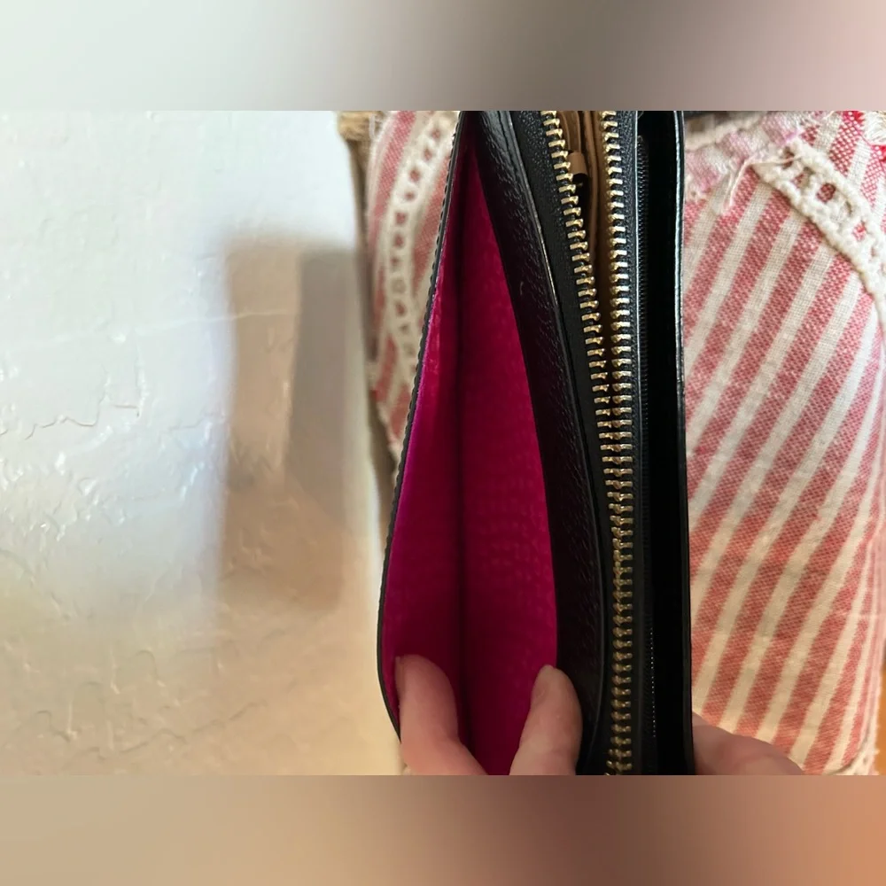 kate spade Black Pebbled Leather Wristlet